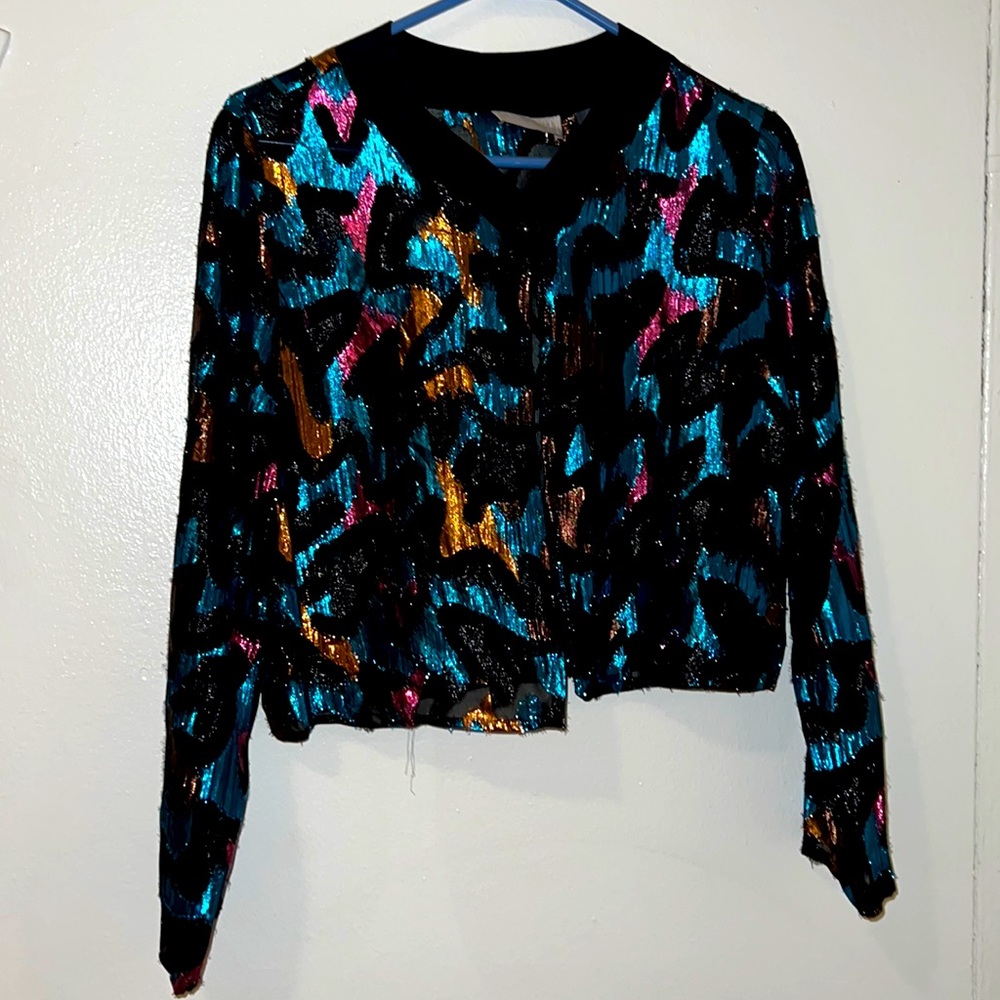 80’s Vintage Metallic Black Top